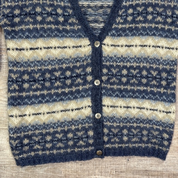 Vintage Maurices Mohair Blend V-Neck Button Cardigan Blue Gray Women's M - Picture 2 of 11